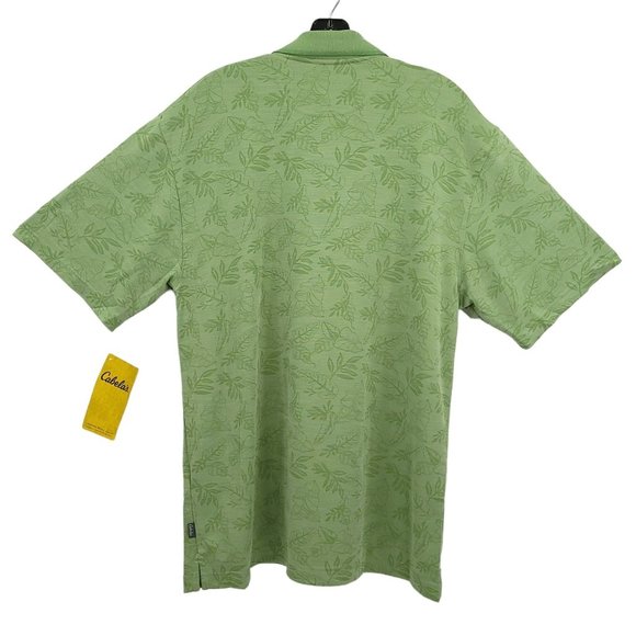 Cabelas Lakeside Beach Mountain Side Tropic Polo Shirt Mens L Short Sleeve NEW - Picture 2 of 13